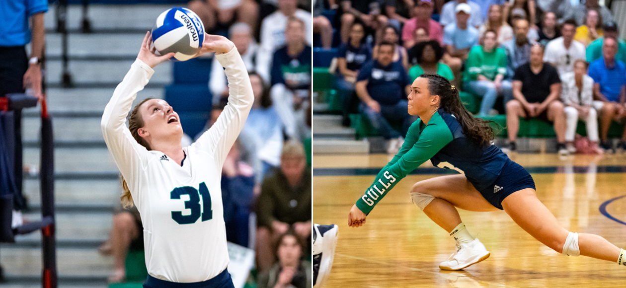 Split image of Zoey Gifford and Mackenzie Kennedy who were named AVCA All-Region First Team.