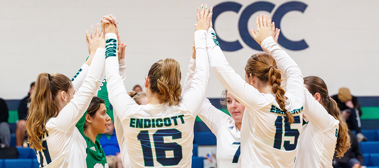 Women's Volleyball Splits With Curry & No. 18 Wesleyan