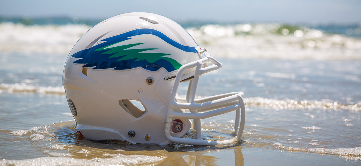 Helmet on the beach.