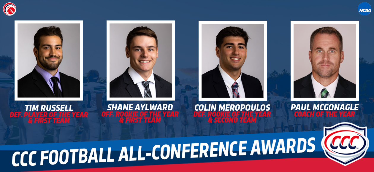 13 Gulls Receive CCC Football All-Conference Honors; Aylward, McGonagle, Meropoulos, & Russell Earn Major Awards