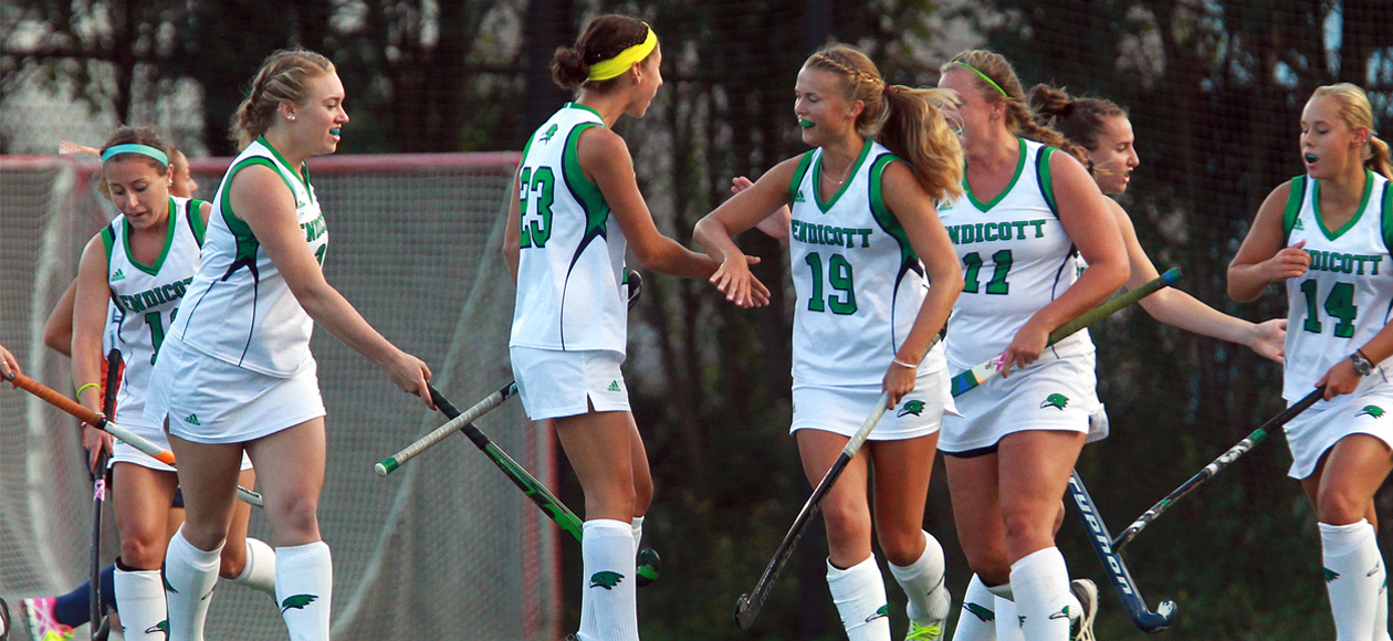 Endicott field hockey team celebration. Photo courtesy of David Le.