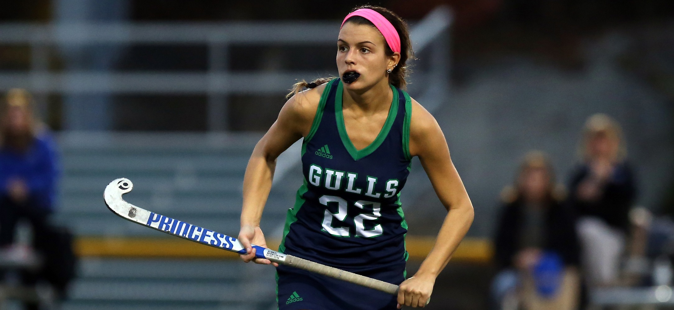 Sophia Cogliano watches a play up the field.