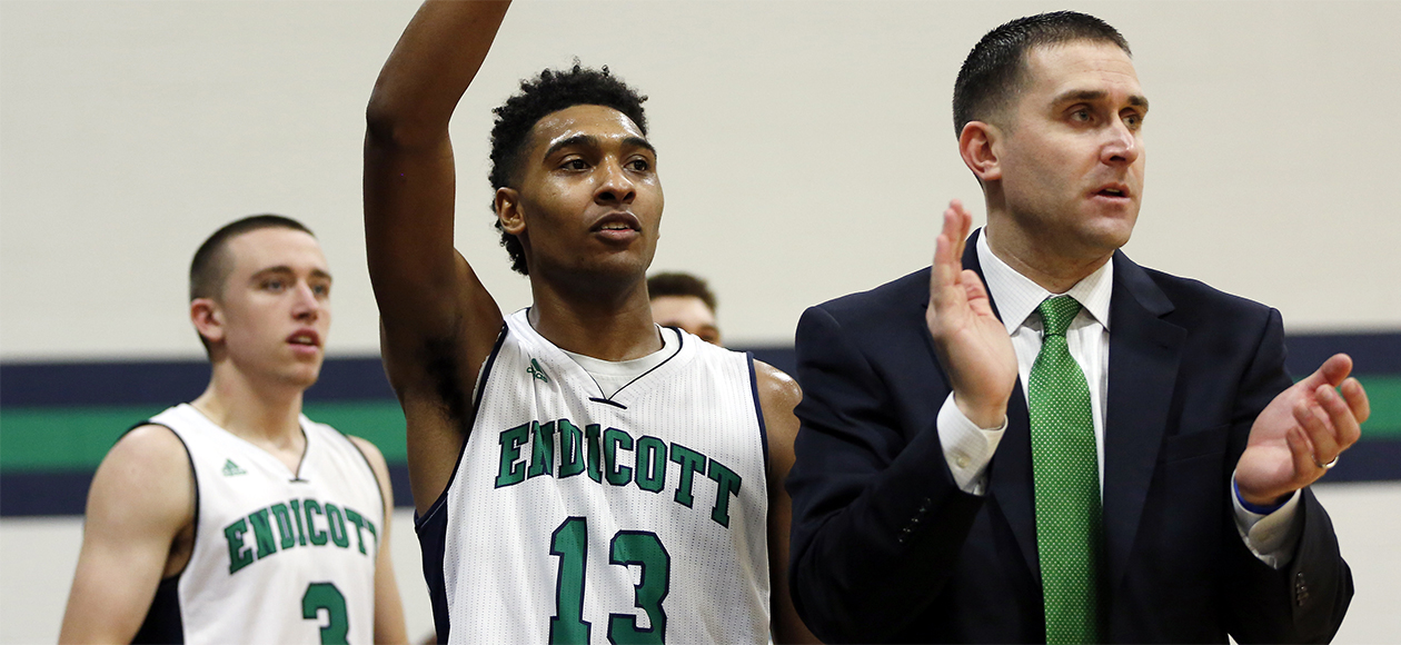 Coach Bettencourt Gets 50th Career Victory In Endicott's 79-67 Win Over Regis