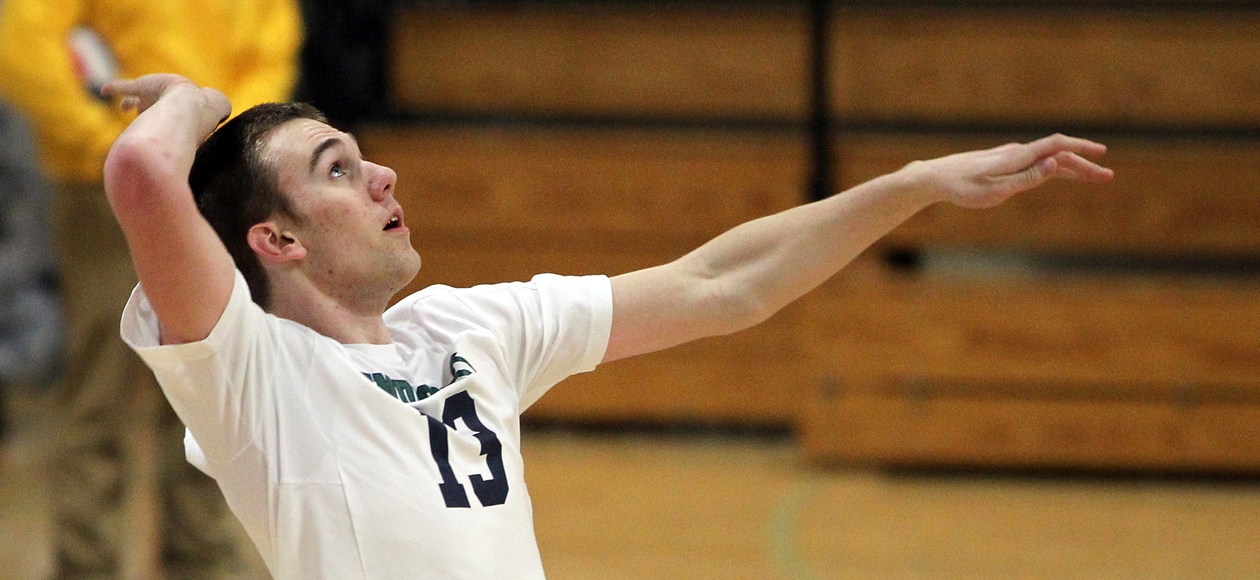 Men’s Volleyball Sweeps Lesley To Stay Unbeaten In NECC Play