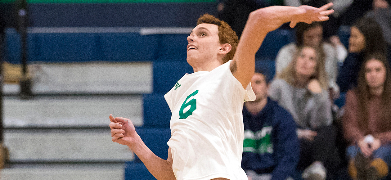 No. 8 Men’s Volleyball Sweeps Lesley, 3-0