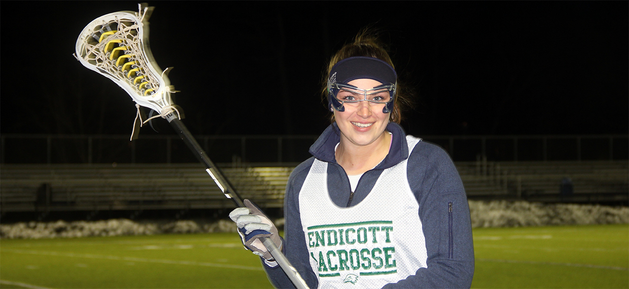 Endicott women's lacrosse freshman Meghan Dutchyshyn poses for a photo.