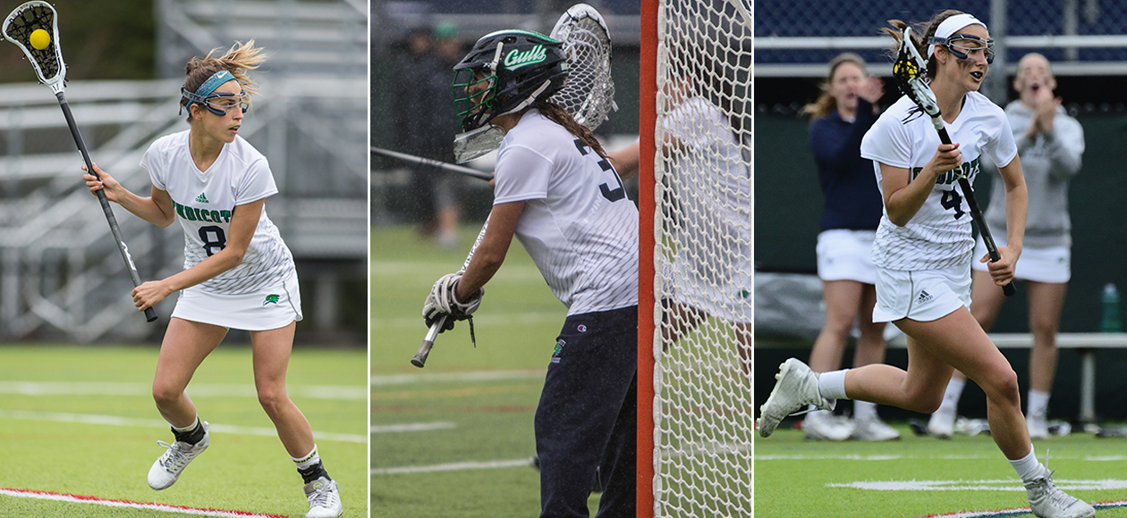 A trio of Gulls earn CCC women's lacrosse weekly awards for the conference sweep this week!